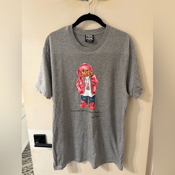 Killa Cam Bear Grey T-Shirt by The Dirt Label LIMITED EDITION NWOT (M) - Picture 3 of 5